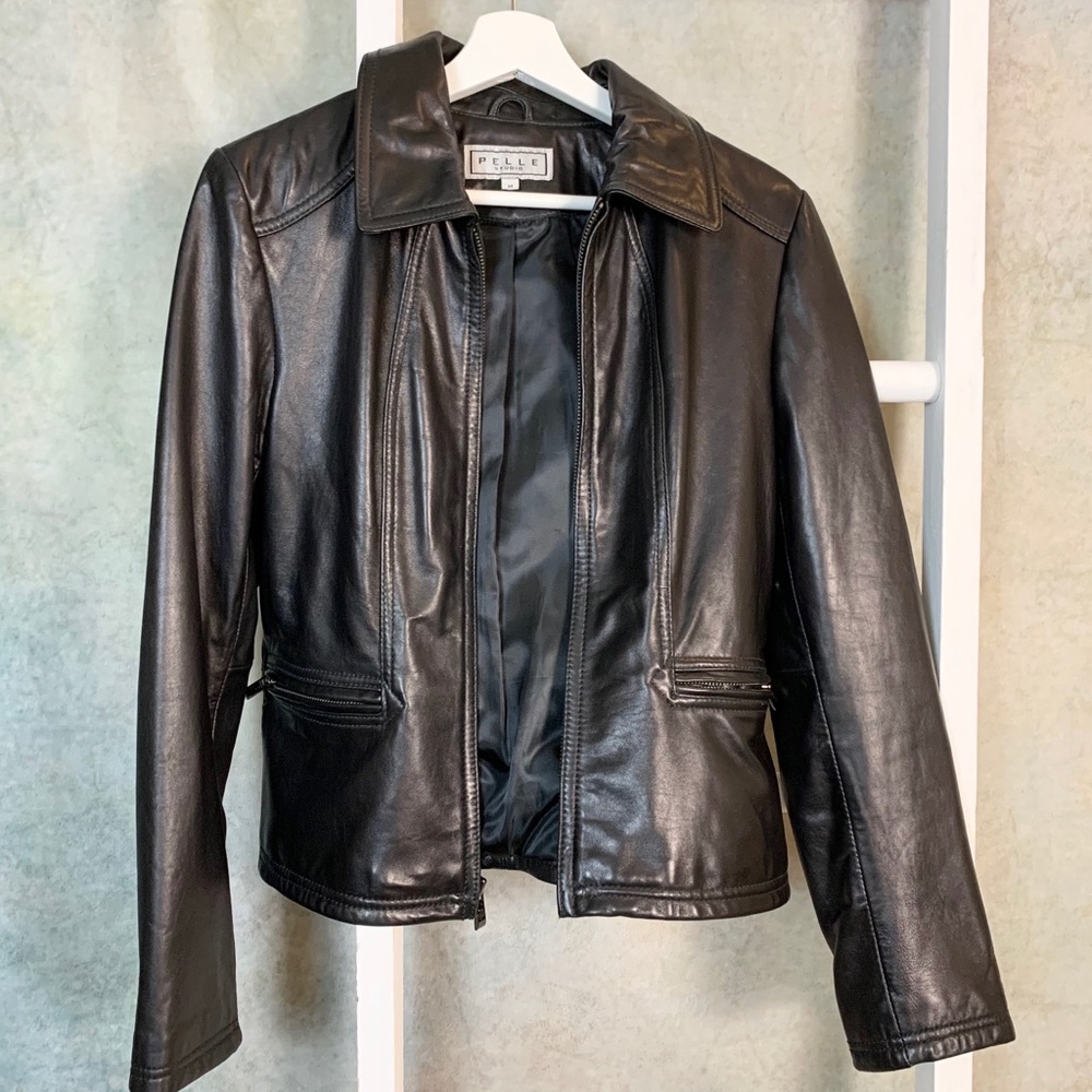 Pelle Black Leather Jacket Like New!